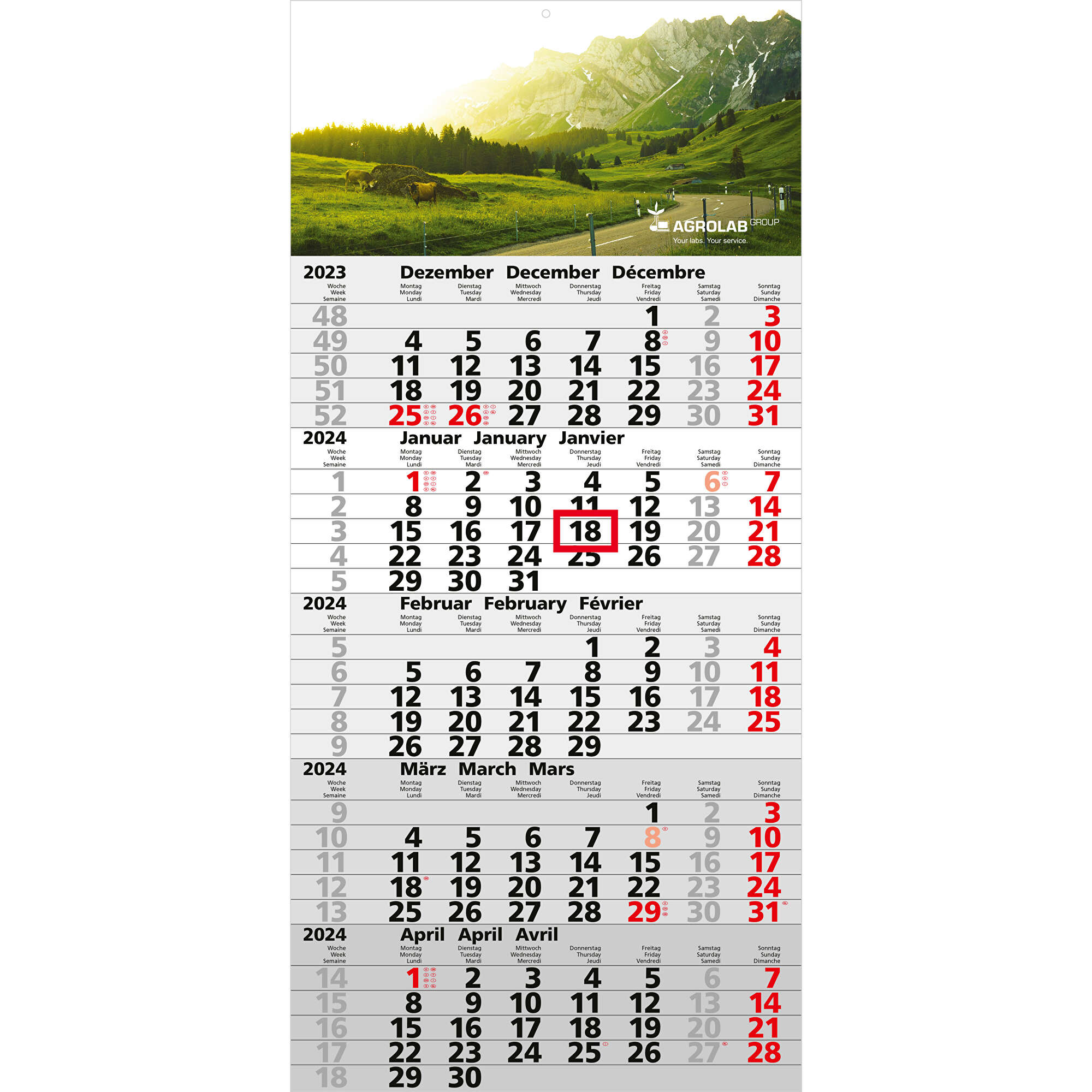 5-Monats-KalenderQuintus 5 bestseller inkl. 4C-Druck (hellgrau rot