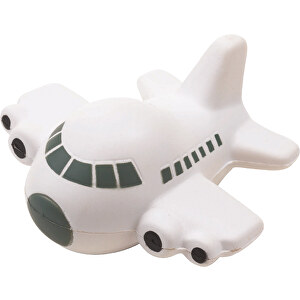 Anti-Stress-Flugzeug TAKE OFF , grau / weiß, PU, 8,50cm x 4,00cm x 9,00cm (Länge x Höhe x Breite)