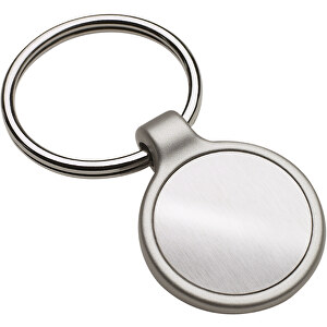 Schlüsselanhänger REFLECTS-IRUN ROUND , Reflects, silber, Metall, 6,50cm x 1,00cm x 3,30cm (Länge x Höhe x Breite)