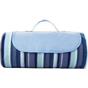 Riviera Wasserabweisende Outdoor-Picknickdecke , weiß / blau, Polyester Fleece, 145,00cm x 130,00cm (Länge x Breite)