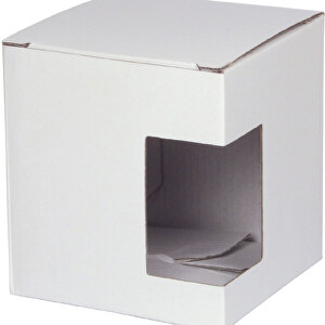 Verpackung Tassen Mit Fenster , weiß, Karton, 11,00cm x 10,00cm x 10,00cm (Länge x Höhe x Breite)
