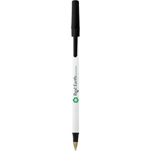 BIC® Ecolutions® Round Stic™ Kugelschreiber , BiC, schwarz/weiss, 70% Kunstoff recycelten, 1,20cm x 15,00cm (Länge x Breite)
