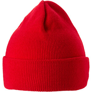Irwin Mütze , rot, 1x1 Rib Strick 100% Acryl, 23,00cm x 19,00cm (Höhe x Breite)