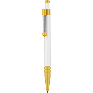 Kugelschreiber SPRING , Ritter-Pen, apricot/weiß, ABS-Kunststoff, 14,10cm (Länge)