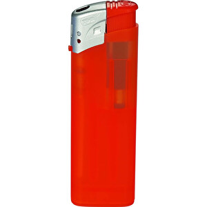 TOM® EB-15 62 Elektronik-Feuerzeug , Tom, gefrostet rot, AS/ABS, 1,10cm x 8,20cm x 2,50cm (Länge x Höhe x Breite)