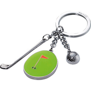 TROIKA Schlüsselanhänger HOLE IN ONE , Troika, grün, rot, Emaille, Metallguss, 9,80cm x 0,70cm x 3,50cm (Länge x Höhe x Breite)