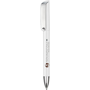 Kugelschreiber GLOSSY , Ritter-Pen, weiss, ABS-Kunststoff, 14,20cm (Länge)