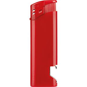 Go Flaschenöffner Piezo Feuerzeug , rot, Kunststoff, 8,00cm x 1,00cm x 2,50cm (Länge x Höhe x Breite)