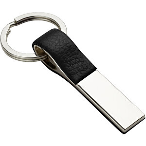 Schlüsselanhänger RE98-FAIRHOPE , Re98, schwarz, Kunstleder, Metall, 9,00cm x 1,20cm x 3,30cm (Länge x Höhe x Breite)