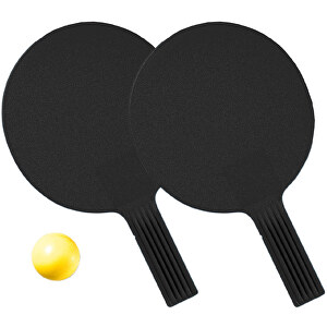 Tischtennis-Set 'Massiv' , schwarz, Kunststoff, 26,50cm x 4,00cm x 16,00cm (Länge x Höhe x Breite)