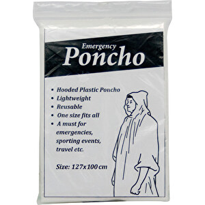 Poncho , transparent weiß, PE, 13,50cm x 0,40cm x 9,50cm (Länge x Höhe x Breite)