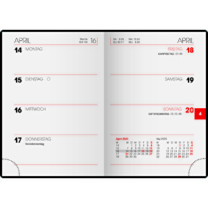 Mini-Taschenkalender , Brunnen, rot, Kunststofffolie, 7,20cm x 0,60cm x 10,20cm (Länge x Höhe x Breite)