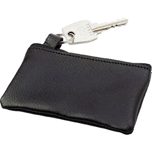 Schlüsseletui Comfortline , schwarz, Leder, 10,90cm x 7,40cm (Länge x Breite)