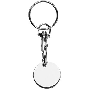 Schlüsselanhänger Einkaufswagenchip , silber, Metall, 7,80cm (Länge)