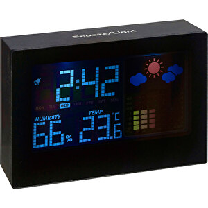Wetterstation Blackline , schwarz, Plastik, LCD, 12,10cm x 8,60cm x 3,70cm (Länge x Höhe x Breite)
