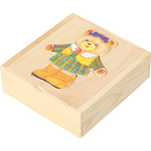 Ankleidepuzzle Berta, 18 Teile , Holz, 13,00cm x 4,00cm x 14,00cm (Länge x Höhe x Breite)