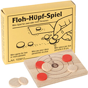 Floh-Hüpf-Spiel , , 6,50cm x 1,30cm x 5,00cm (Länge x Höhe x Breite)