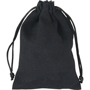 Fløjl taske sort, medium