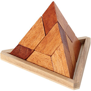Pyramide, 5-teilig, Im Holzrahmen , Holz, 15,00cm x 10,50cm x 15,00cm (Länge x Höhe x Breite)