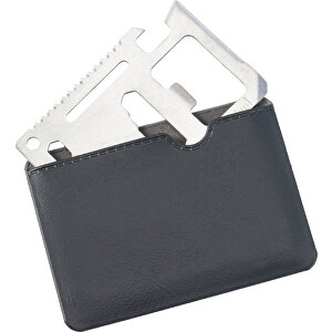 Multifunktionswerkzeug Im Kreditkarten-Format Roxie , schwarz, Metall, Edelstahl, 8,00cm x 0,30cm x 5,50cm (Länge x Höhe x Breite)