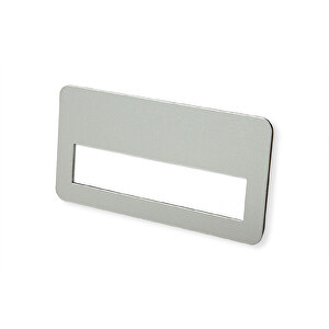 Metall-Namensschild , silber, Metall / Kunststoff, 6,00cm x 1,50cm x 3,00cm (Länge x Höhe x Breite)