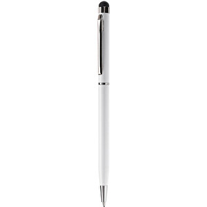 Kugelschreiber Mit Touch , weiss, Aluminium, 13,60cm (Länge)