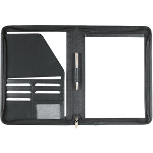 Schreibmappe A4 Mit RV , schwarz, Lederähnliches Softana Material, 35,00cm x 3,00cm x 26,00cm (Länge x Höhe x Breite)