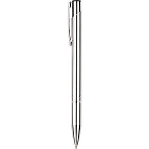 Kugelschreiber New York Glänzend , Promo Effects, silber glänzend, Metall, 13,50cm x 0,80cm (Länge x Breite)