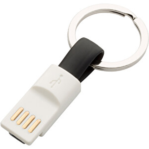 Schlüsselanhänger Micro-USB Kabel Kurz , Promo Effects, schwarz, Kunststoff, 6,50cm (Länge)