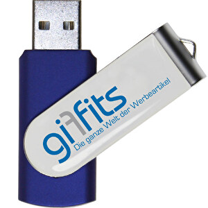 USB Stick SWING DOMING 1GB , Promo Effects MB , blau metallic MB , 1 GB , Kunststoff/ Aluminium MB , 3 - 10 MB/s MB , 5,70cm x 1,00cm x 1,90cm (Länge x Höhe x Breite)