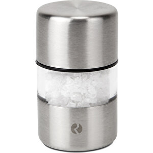 Mini Salz- Oder Pfeffermühle Milam , Edelstahl - seidenmatt gebürstet, Keramik, Kunststoff, 3,00cm x 5,50cm x 3,00cm (Länge x Höhe x Breite)