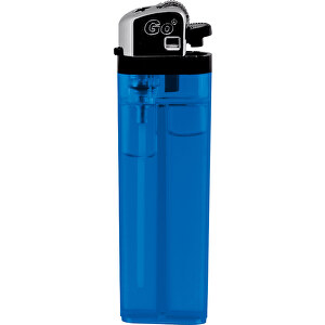 GO Classic Transparent Feuerzeug , blau, Kunststoff, 8,10cm x 1,00cm x 2,30cm (Länge x Höhe x Breite)