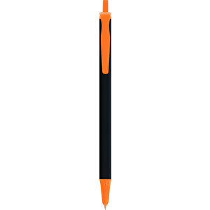 BIC® Clic Stic Softfeel® Kugelschreiber , BiC, schwarz/orange, Kunststoff, 14,00cm x 1,20cm (Länge x Breite)