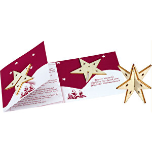 Sternen-Karte – „Der Stern Des Vertrauens“ , rot, Papier, Holz, 21,00cm x 10,50cm (Länge x Breite)