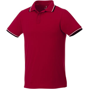 Fairfield Poloshirt Mit Weißem Rand Für Herren , rot, Piqué Strick 100% BCI Baumwolle, 180 g/m2, XXL, 
