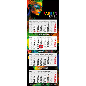 4-Monats-Kalender Profil 4 X.press Inkl. 4C-Druck , hellgrau-rot, Papier, 90,00cm x 33,00cm (Länge x Breite)