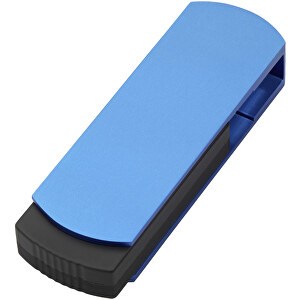 USB-Stick COVER 4GB , Promo Effects MB , blau MB , 4 GB , Kunststoff/Aluminium MB , 3 - 10 MB/s MB , 5,40cm x 0,85cm x 1,70cm (Länge x Höhe x Breite)