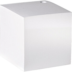 Zettelblock Mit Bohrung 10x10x10cm , weiß, Holzfreies Papier, 10,00cm x 10,00cm x 10,00cm (Länge x Höhe x Breite)