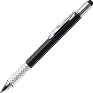 Kugelschreiber Mit Werkzeug Build-it , schwarz, ABS & Metall, 14,80cm (Länge)