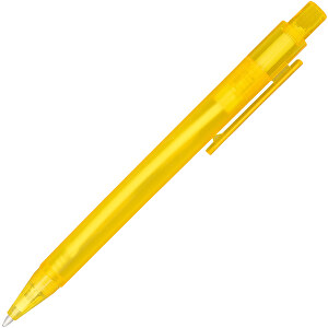 Calypso Kugelschreiber Transparent Matt , gelb gefrostet, ABS Kunststoff, 13,00cm (Höhe)