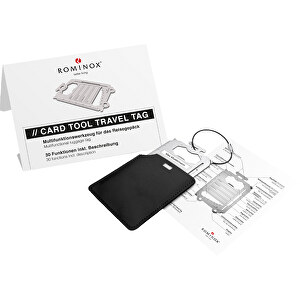 ROMINOX® Card Tool // Travel Tag - 30 Funktionen , Edelstahl, 8,60cm x 0,15cm x 5,40cm (Länge x Höhe x Breite)