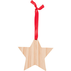 Weihnachtsbaumanhänger X-MAS Star , braun, Holz, 10,40cm x 0,40cm x 10,40cm (Länge x Höhe x Breite)