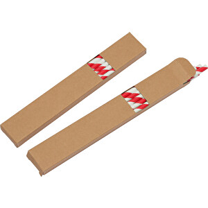 Strohhalm-Set Papier , weiß, rot, PAP, 2,00cm x 0,13cm x 0,30cm (Länge x Höhe x Breite)