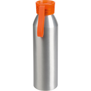 Aluminium Trinkflasche COLOURED , orange, Aluminium / Kunststoff / Silikon, 23,00cm (Höhe)