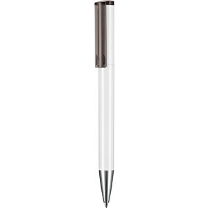 Kugelschreiber LIFT ST , Ritter-Pen, weiss/smoke grey, ABS-Kunststoff, 140,00cm (Länge)