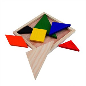 Puzzle TANGRAM , Holz, 9,80cm x 0,70cm x 9,80cm (Länge x Höhe x Breite)