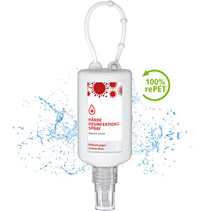 Hände-Desinfektionsspray (DIN EN 1500), 50 Ml Bumper Frost, Body Label (R-PET) , Kunststoff (100% recycelt), Folie, Silikon, 2,20cm x 14,00cm x 4,70cm (Länge x Höhe x Breite)