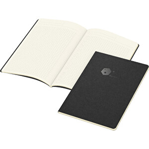 Notizbuch Copy-Book Creme Bestseller A5, Schwarz , schwarz, Cremefarbenes Schreibpapier 90 g/m², 21,00cm x 14,80cm (Länge x Breite)