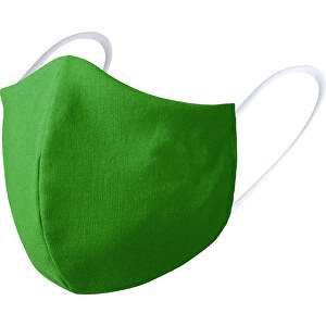 Wiederverwendbare Hygienemaske Liriax , grün, Äußere: 50% Baumwolle/ 50% Polyester. Innen: 100% Baumwolle, 24,00cm x 15,00cm (Länge x Breite)