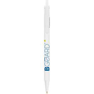 BIC® Clic Stic BGUARD™ Kugelschreiber , BiC, weiß, Kunststoff, 14,00cm x 1,20cm (Länge x Breite)